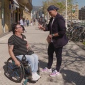 Xuso Jones grabando el programa 'Lo sabe, no lo sabe' en San San Sebastián.