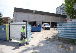 Las obras del Mercadona de Bidebieta en el antiguo edificio del Garaje Inglés.