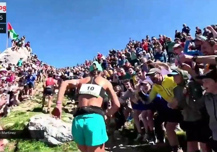 Sara Alonso, en las últimas cuestas en Aizkorri.