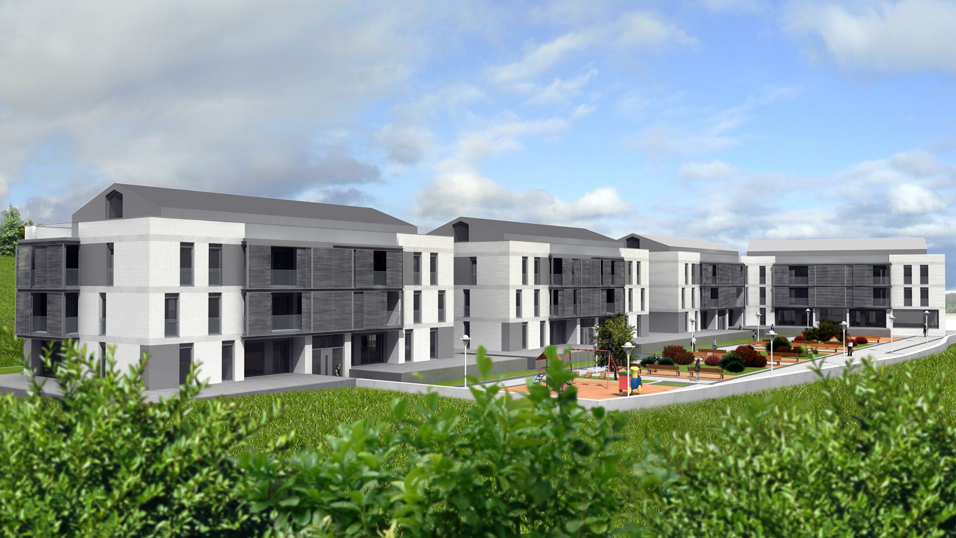 Fotomontaje de la promoción residencial prevista en Illarra antes de la sentencia.