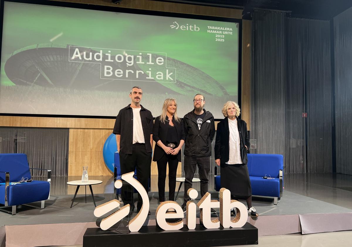 Xabin Fernandez, Maite Goñi (EITB), Jon K. Sanchez eta Edurne Ormazabal (Tabakalera)