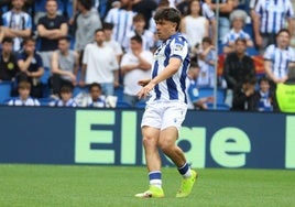 Jon Mikel Aramburu, en un partido en el Reale Arena.