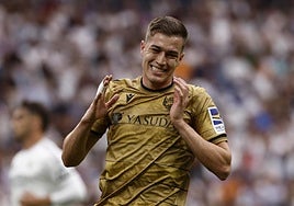 Luka Sucic se lamenta enel partido ante el Real Madrid