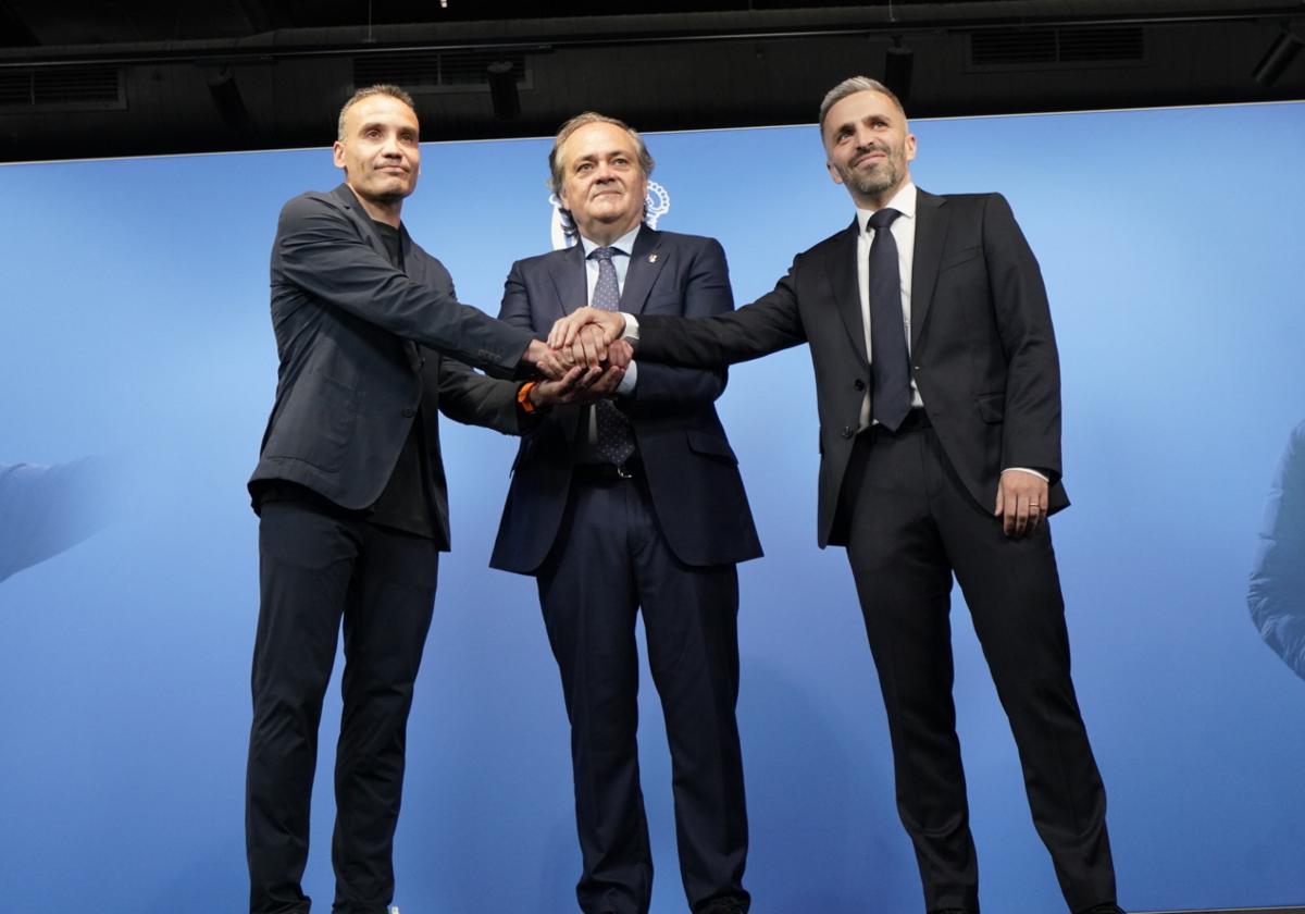 Sergio, Aperribay y Bretos, en su comparecencia de Anoeta
