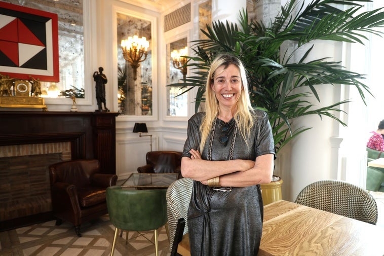 La productora de cine María Luisa Gutiérrez, ayer en Donostia