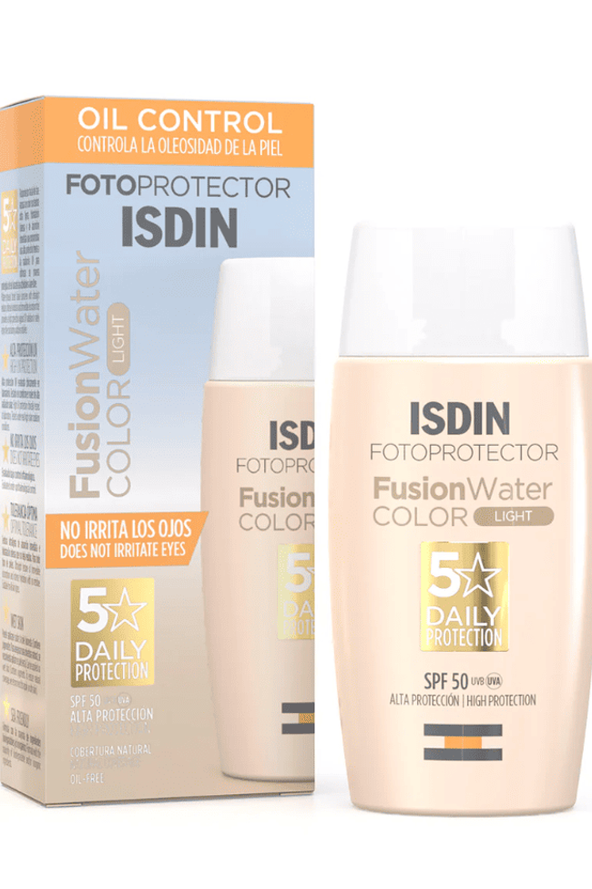 Crema solar con color.