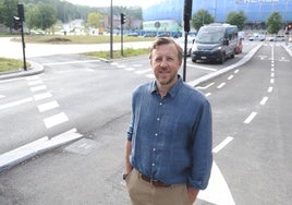 Borja Corominas, en la plaza Aita Donostia de Amara.