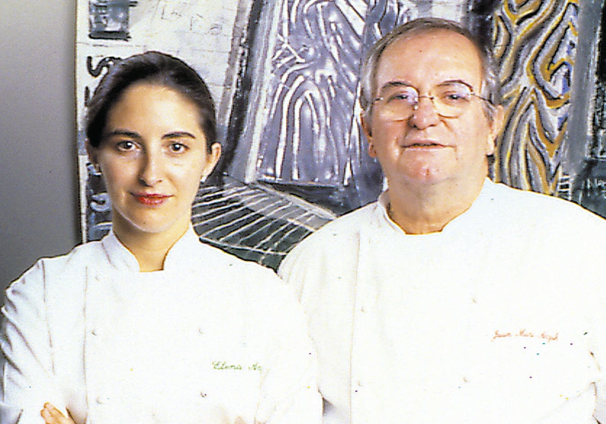 Elena Arzak y su aita, Juan Mari, las dos últimas generaciones del restaurante familiar. 