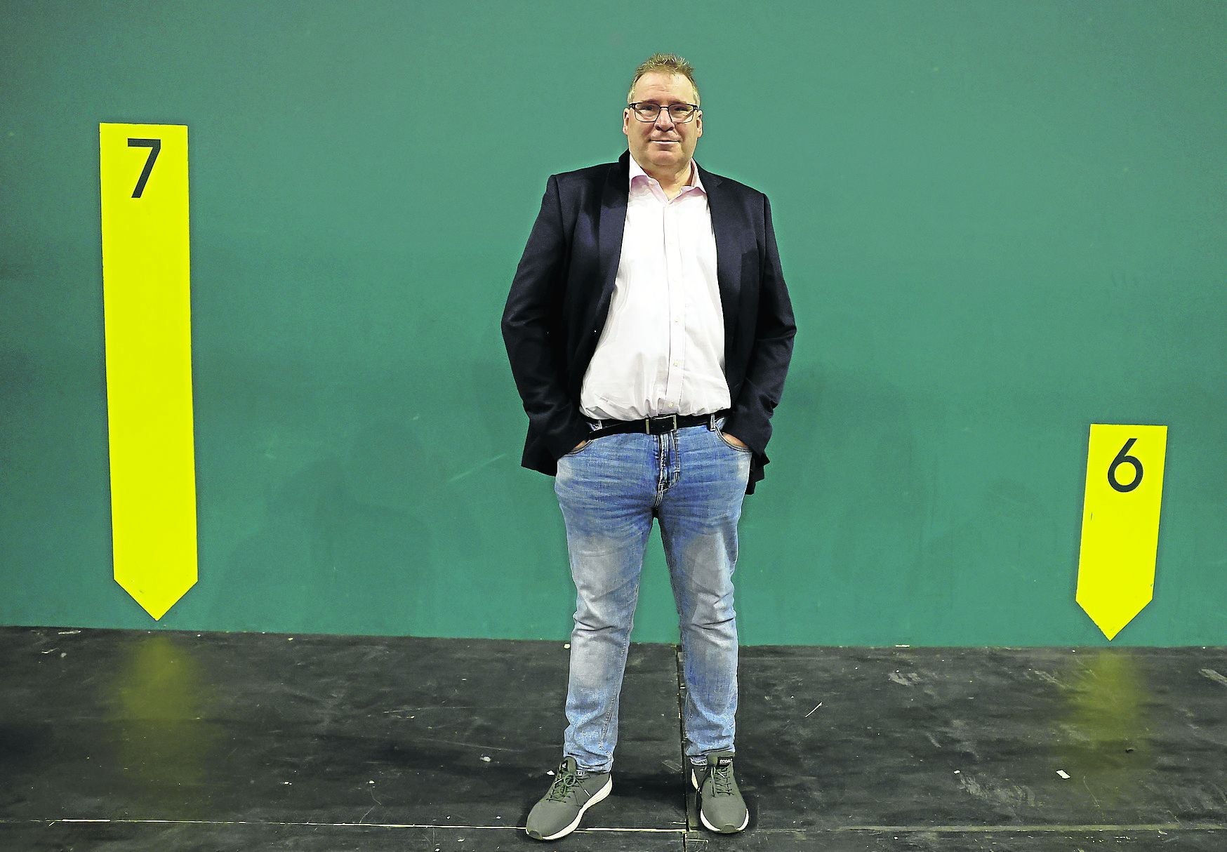 Javier Conde, presidente de la Federación Española, en el frontón Labrit de Pamplona.