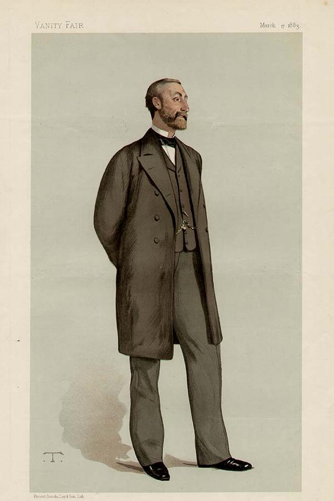 Caricatura de sir Henry Ponsonby, publicada en la revista 'Vanity Fair' el 17 de marzo de 1883. Por Théobald Chartran