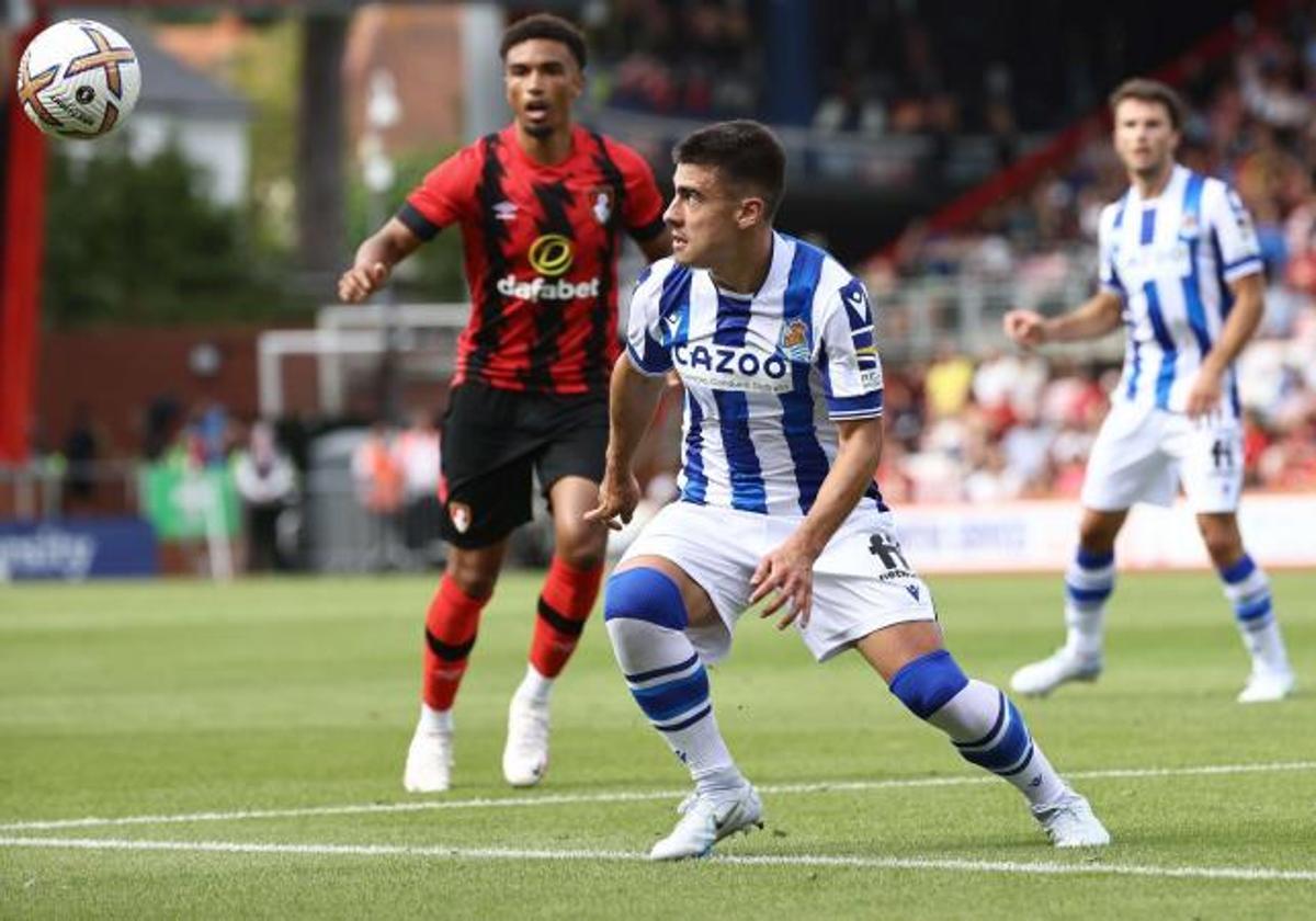 Barrene, en el amistoso ante el Bournemouth de hace tres años