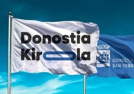 El nuevo logo de Donostia Kirola, con la O alargada en color azul.