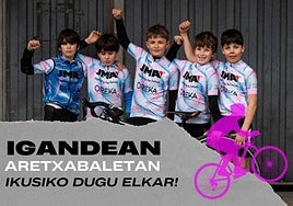 Lasterketen kartela, etorkizuneko txirrindulariekin.