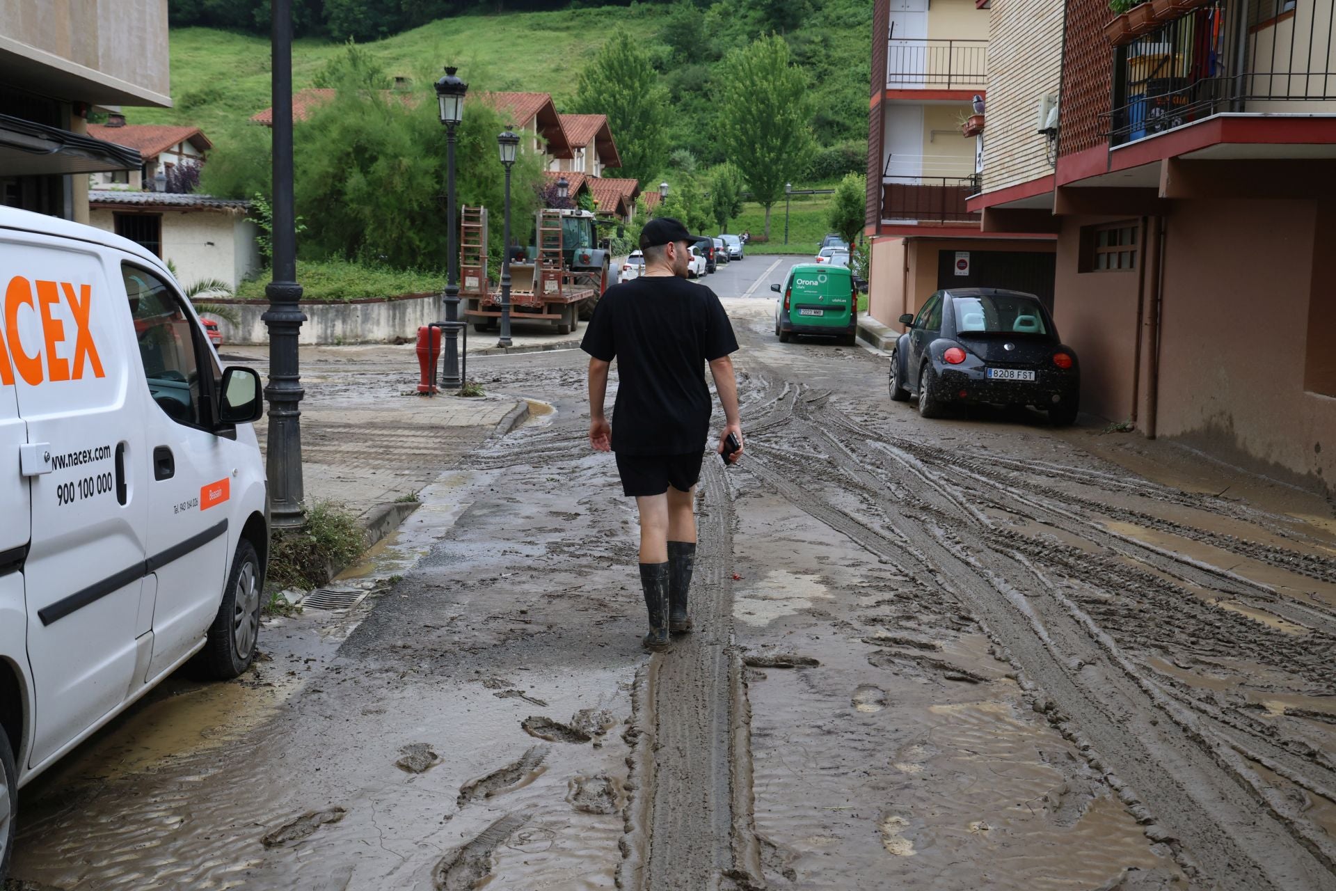 Las imágenes de los desperfectos que deja la tromba de agua en Tolosaldea y Goierri