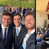Martin Zubimendi, Ander Guevara y Álex Remiro durante la celebración.