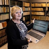 Miriam Urkia, Euskaltzaindiaren Donostiako egoitzan, artxiboko irudi batean.