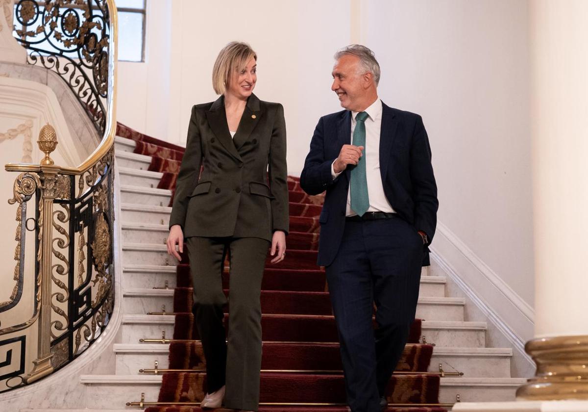 La consejera Ubarretxena y el ministro Torres en una de las reuniones celebradas en Madrid.