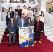 Representantes institucionales y colaboradores del Jazzaldia, ayer en el Victoria Eugenia.