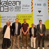 Ormazabal, Ibiriku, Gabarain, Pedreira y Pérez, este miércoles en Tabakalera en la presentación del festival.