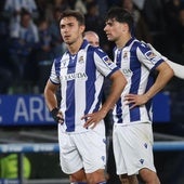 Martin Zubimendi, con gesto contrariado durante uno de sus últimos partidos con la Real Sociedad