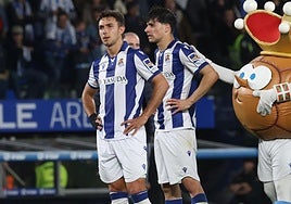 Martin Zubimendi, con gesto contrariado durante uno de sus últimos partidos con la Real Sociedad