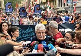 José Antonio López Ruiz, 'Kubati', en una movilización por los presos en Bilbao en 2021.