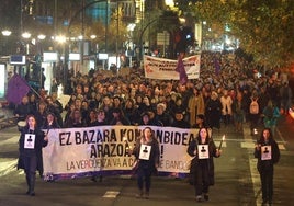 Manifestación en Donostia contra la violencia de género, en una imagen de archivo.