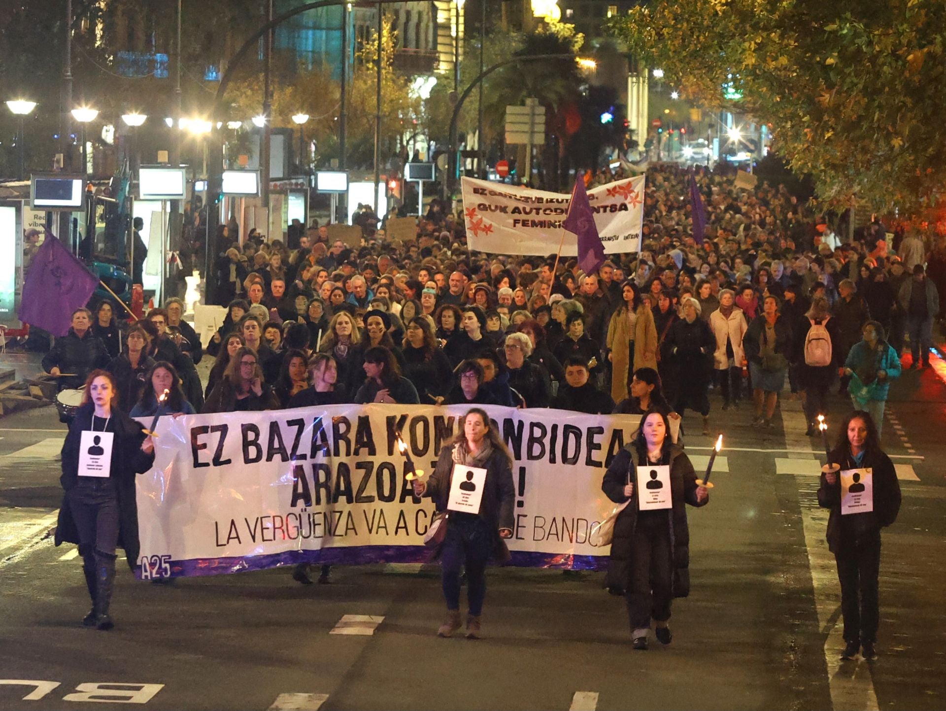 Manifestación en Donostia contra la violencia de género, en una imagen de archivo.