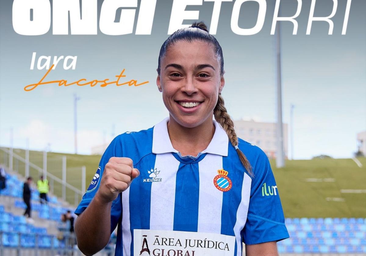 La foto de presentación con la que el Eibar ha anunciado el fichaje de Iara Lacosta.