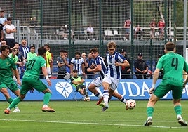 Rupérez y Astiazaran, en el partido del domingo ante el Nástic en Zubieta.