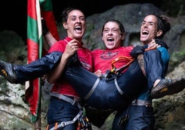 Histórica final femenina de 'El Conquis': una tirolina de 180 metros y una guipuzcoana ganadora de 10.000 euros