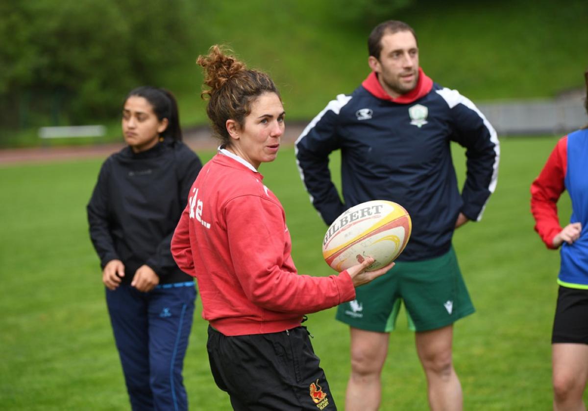 Entrenamiento del Eibar Rugby Taldea en Unbe.