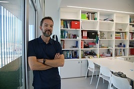 Héctor Ruiz Martín, en el colegio Aldapeta María Ikastetxea.