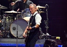 Bruce Springsteen, durante uno de sus conciertos de esta última semana en Anoeta.