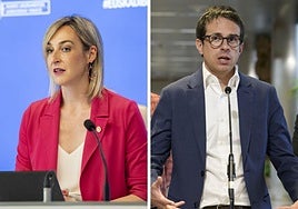 Maria Ubarretxena, portavoz del Gobierno Vasco, y Pello Otxandiano, portavoz de EH Bildu.