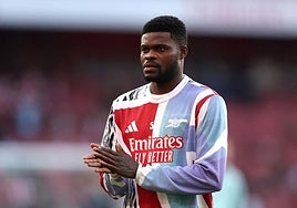 El futbolista Thomas Partey, en la previa de un partido con el Arsenal.