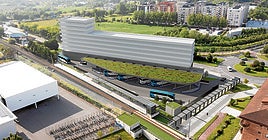 Fotomontaje de la nueva estación de autobuses que se construirá en el actual edificio de la brigada de obras del Ayuntamiento.