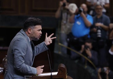 Rufián a Abascal: «Lávese la boca porque si en este país hay paz es gracias a que gente como Patxi López o Jesús Eguiguren negoció»