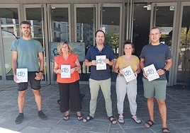 Responsables municipales en la presentación del proceso de socialización de los proyectos de mejora entre la A-15 y la N-1.