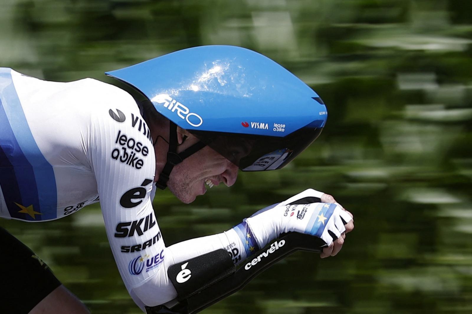 El ciclista italiano Edoardo Affini en acción en la quinta etapa del tour