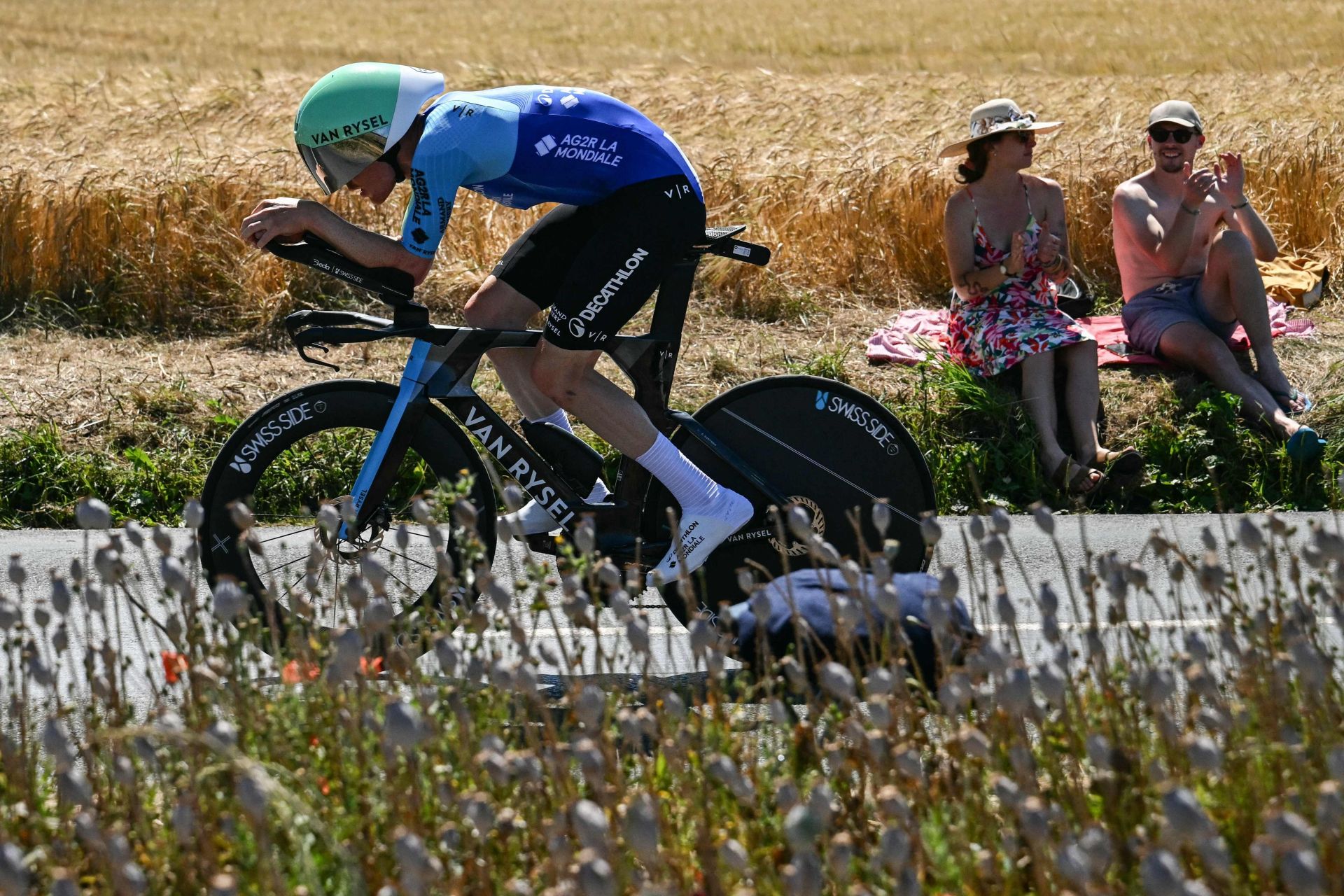 El ciclista australiano del equipo Decathlon AG2R La Mondial, Callum Scotson.
