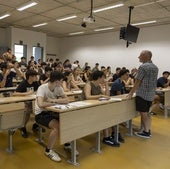 Alumnos guipuzcoanos en el examen de la Selectividad de este año.