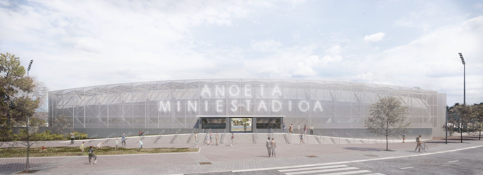 otomontaje de la trasera del futuro Miniestadio de Anoeta