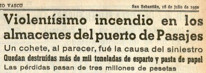 Titulares de la información publicada en la edición de DV del 16 de julio de 1950.