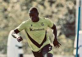 Camara, en un entrenamiento en Zubieta.