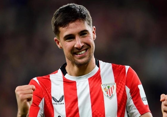 Javi Martón celebra un gol con el Athletic.