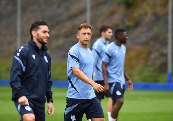 Olasagasti durante un entrenamiento en Zubieta.
