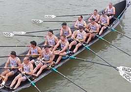 Badok 13 Orio beteranoen ontzia, Pontejoseko estropadan.