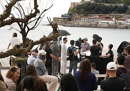 Imagen de archivo del reciente rodaje de la serie Berlín en San Sebastián.