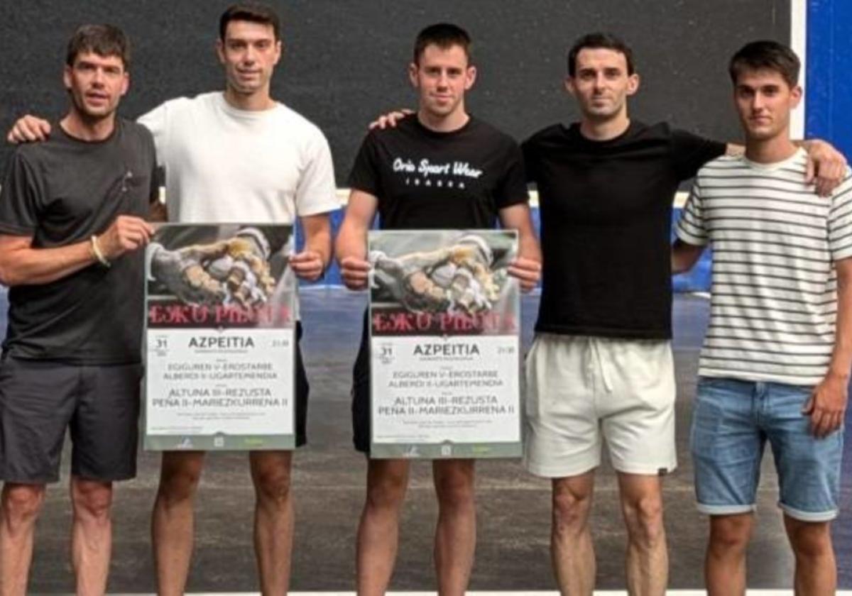Oteiza, Julen Egiguren, Alberdi, Altuna eta Aimar Egiguren.